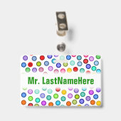 Beaucoup de cercles colorés + Badge nominatif fait (Arrière avec clip)