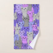 Beaucoup de chats violets Concevoir ensemble de se (Serviette à main)
