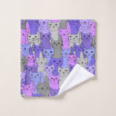 Beaucoup de chats violets Concevoir ensemble de se (Gant de toilette)