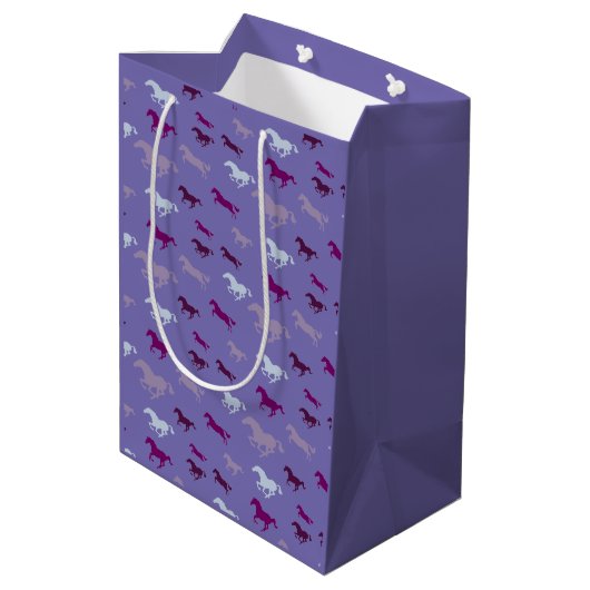 Beaucoup de Chevaux violets Design Sac cadeau (Dos Angle)