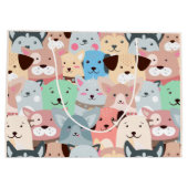 Beaucoup de Chiens Colorés Concevoir Grand Sac Cad (Dos)