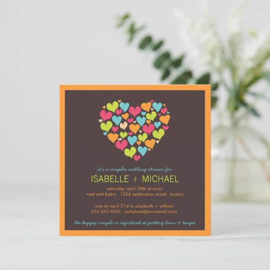 Beaucoup de coeurs Couples Invitation Wedding show (Debout devant)