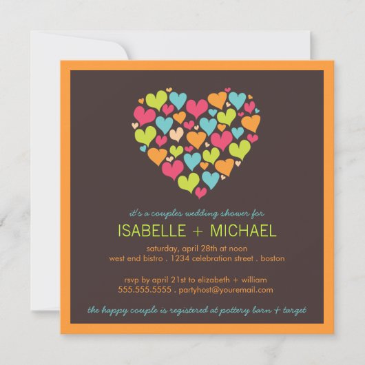 Beaucoup de coeurs Couples Invitation Wedding show (Devant)