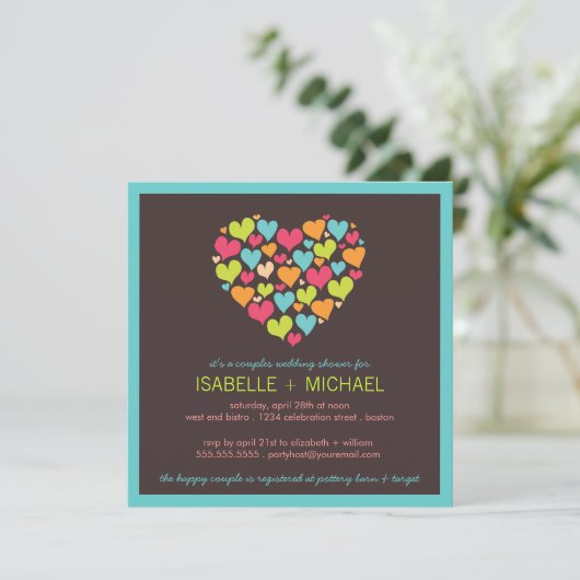 Beaucoup de coeurs Couples Invitation Wedding show (Debout devant)