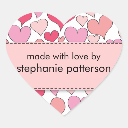 Beaucoup de Coeurs faits avec amour par Sticker (Devant)