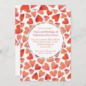 Beaucoup de coeurs Invitations de la Saint-Valenti (Devant / Derrière)