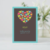 Beaucoup de coeurs Mariage carte RSVP (Debout devant)