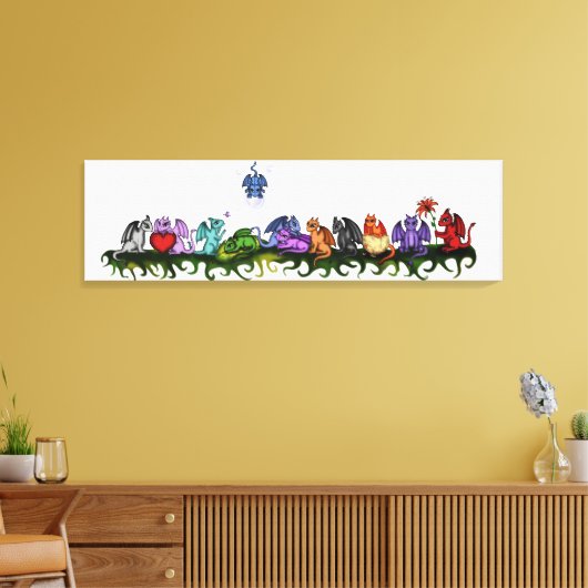 beaucoup de dragons mignons toile (Insitu(Salon))