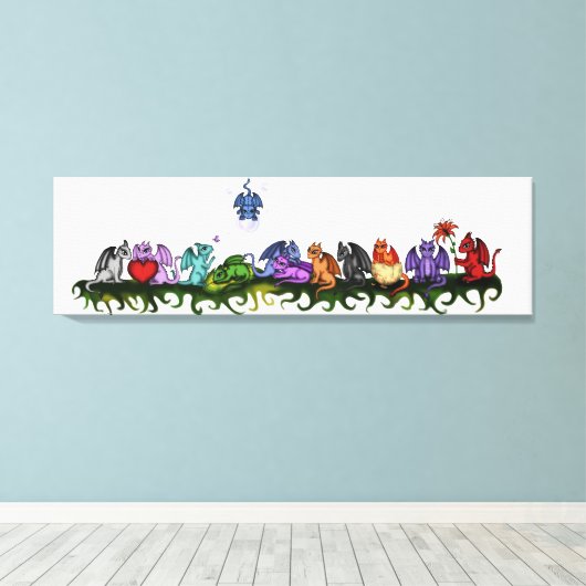 beaucoup de dragons mignons toile (Insitu (Plancher de Bois))