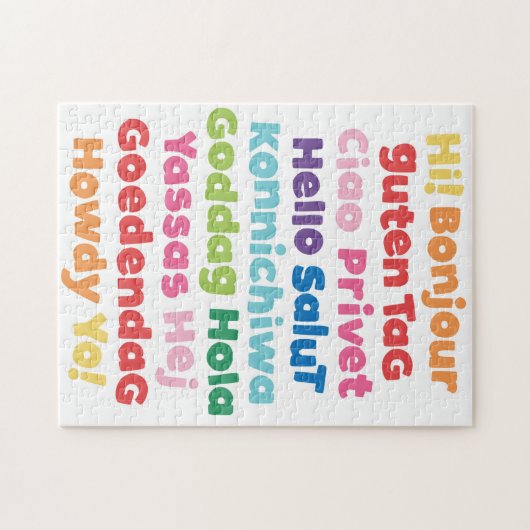 Beaucoup de Hellos Typographie Puzzle (Horizontal)