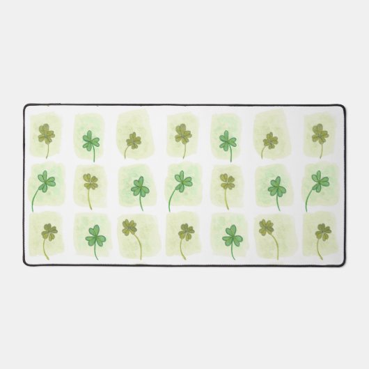 Beaucoup de Huck Green Clover et Shamrock Desk Mat (Recto)