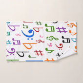 Beaucoup de notes colorées de musique et ensemble (Serviette à main)