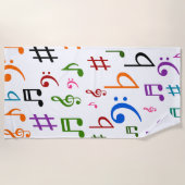 Beaucoup de notes colorées de musique et serviette (Devant)