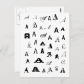 Beaucoup de polices. Votre lettre. Carte postale (Devant / Derrière)