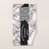 Beaucoup de softballs personnalisables joueur et n (Serviette à main)