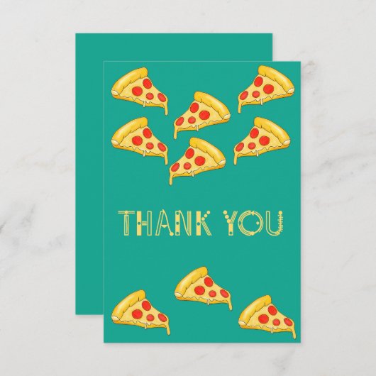 Beaucoup De Tranches De Pizza - Carte de remerciem (Devant / Derrière)