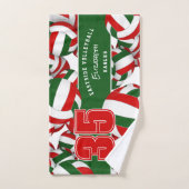 Beaucoup de volleyballs joueur jersey numéro rouge (Serviette à main)