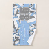 Beaucoup de volleyballs nom de l'athlète bleu clai (Serviette à main)