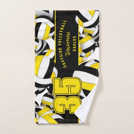 Beaucoup de volleyballs nom d'équipe cadeaux d'or  (Serviette à main)