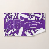 Beaucoup de volleyballs violet blanc couleur d'équ (Serviette à main)