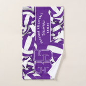 Beaucoup de volleyballs violet blanc couleur d'équ (Serviette à main)