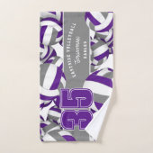 Beaucoup de volleyballs violet gris couleur d'équi (Serviette à main)