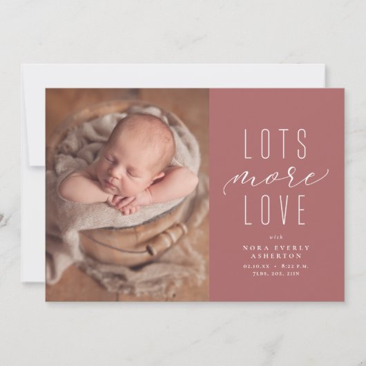 Beaucoup plus d'amour faire-part de naissance phot (Devant)