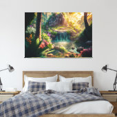 Beauely Waterfall Scene Canvas Afdruk (Insitu (Slaapkamer))