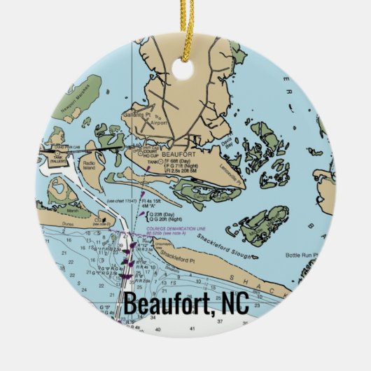 Beaufort NC Chart Keramisch Ornament (Voorkant)