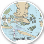 Beaufort NC Chart Sticker (Voorkant)