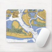 Beaufort NC Nautical Harbor Chart mousepad Muismat (Met muis)