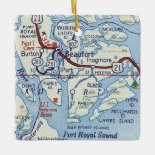 Beaufort SC  Map Keramisch Ornament (Voorkant)