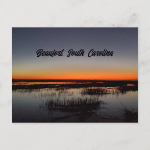 Beaufort South Carolina Laagland Levendige zonsond Briefkaart