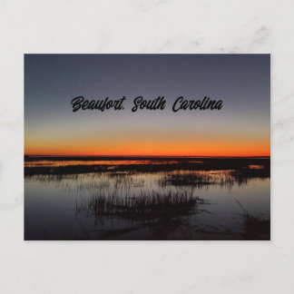 Beaufort South Carolina Laagland Levendige zonsond Briefkaart