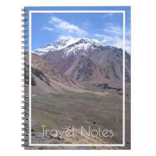 Beauful Aconcagua National Park Uitzicht, Argentin Notitieboek
