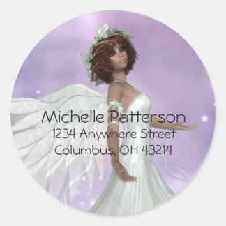 Beauful Angel Design 3-Adresetiketten Ronde Sticker