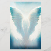 Beauful Angel Wings Monogram Stationery Briefpapier (Achterkant)