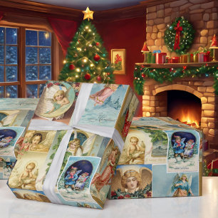 Beauful Angels Victoriaans kerstKaarten Cadeaupapier