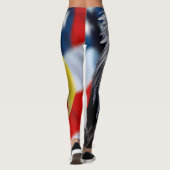 Beauful Bald Eagle head and a American flag 1 Leggings (Achterkant)