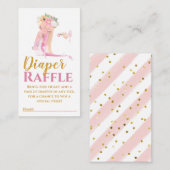 Beauful Ballerina Diaper Raffle Ticket Enclosur Informatiekaartje (Voorkant / Achterkant)