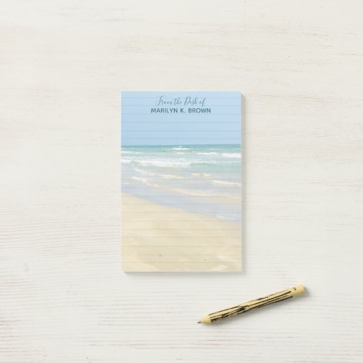 Beauful Beach Custom Seashore Lined Post-it® Notes (Op bureau)