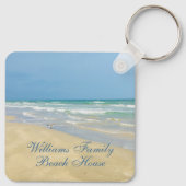 Beauful Beach House Custom Name Kustfoto Sleutelhanger (Achterkant)