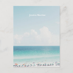 Beauful Beach Photography Cool Blue Ocean Skies Briefkaart