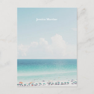 Beauful Beach Photography Cool Blue Ocean Skies Briefkaart