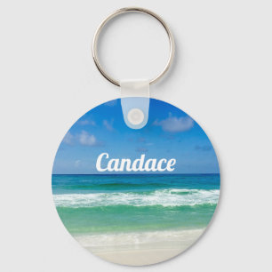 Beauful Beach Photography Cute Seaside Monogram Sleutelhanger