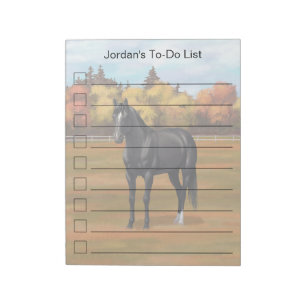 Beauful Black Quarter Horse Stallion Notitieblok