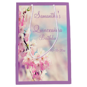 Beauful Blossom Quinceañera Birthday Party Medium Cadeauzakje