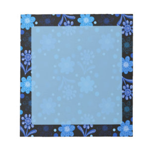 Beauful Blue Boho Flowers Notitieblok