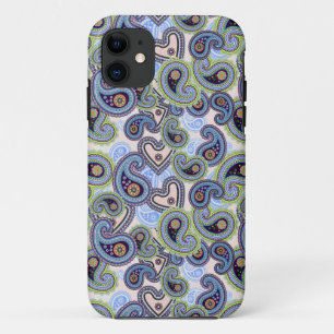 Beauful Blue Floral Paisley Lace iPhone 11 Hoesje