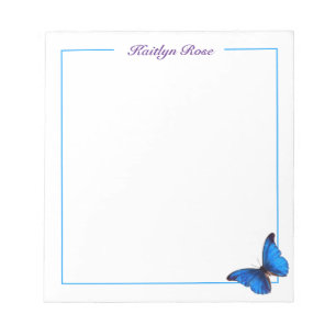 Beauful Blue Morpho Butterfly  Aangepaste laptop Notitieblok